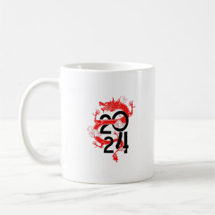 neues Jahr 2024 Jahr des Drachen Kaffeetasse