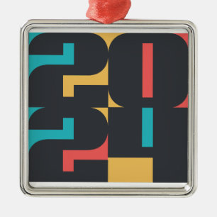 Neues Jahr 2024 Ornament Aus Metall