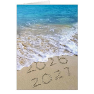 Neues Jahr 2025 Beach Sign mit Ocean Surf