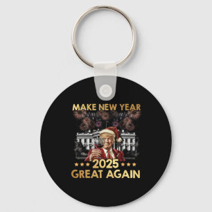 Neues Jahr 2025 wieder großartig Funny Trump Wine Schlüsselanhänger