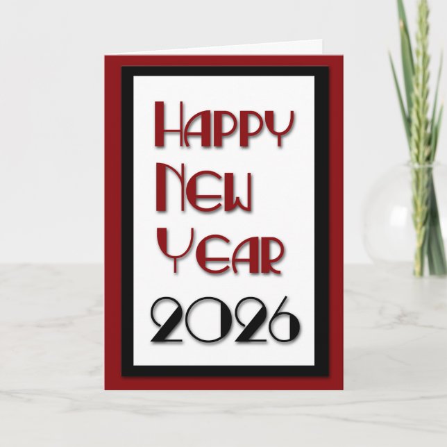 Neues Jahr 2026 Feiertagskarte (Vorderseite)