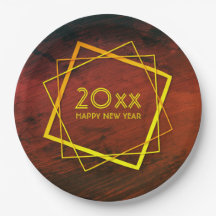 Neues Jahr 20xx geometrisches Gold 9"