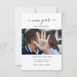 Neues Jahr Adventures Foto Save the Date Hochzeit Mitteilungskarte