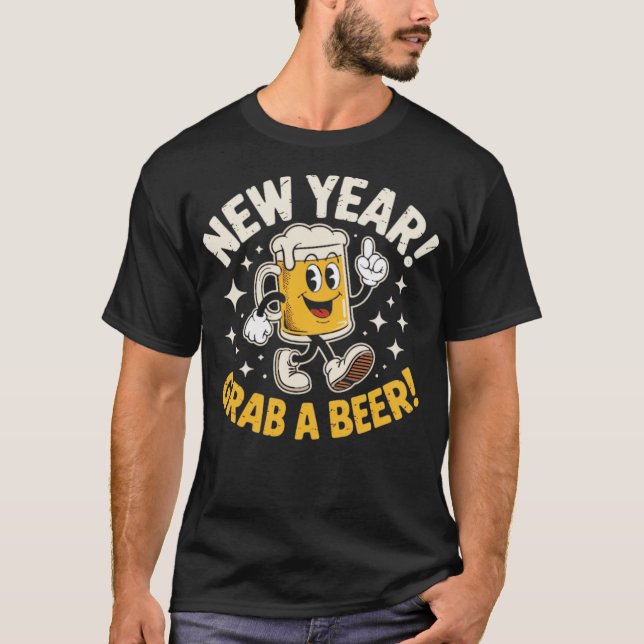 Neues Jahr Bier holen T-Shirt (Vorderseite)