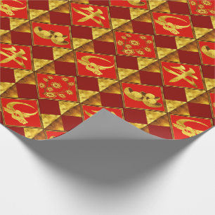 Neues Jahr des Ox-Musters in China Geschenkpapier