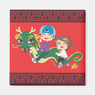 Neues Jahr-Drache-Fahrt Magnet