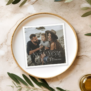Neues Jahr Foto Elegante Art Deco Typografie Serviette