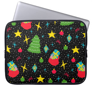 Neues Jahr glänzend nahtlos Muster mit Weihnachten Laptopschutzhülle
