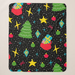 Neues Jahr glänzend nahtlos Muster mit Weihnachten Sherpadecke