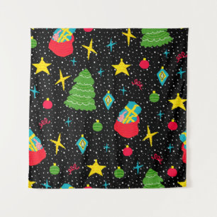 Neues Jahr glänzend nahtlos Muster mit Weihnachten Wandteppich