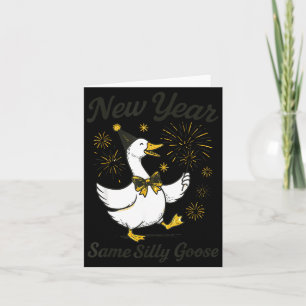 Neues Jahr gleich dumme Gans Silvesterparty Feuer Karte