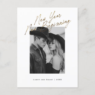 Neues Jahr Neuanfang Feiertags-Engagement-Design Feiertagspostkarte