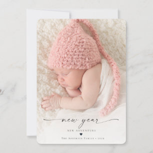 Neues Jahr Neue Abenteuer Baby-Fotokarte