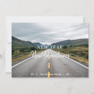 Neues Jahr Neue Abenteuer   Foto Flach Urlaubskart Feiertagskarte