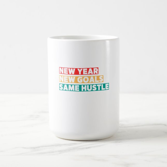 Neues Jahr, neue Ziele, gleiche harte Motivation Kaffeetasse (Mittel)