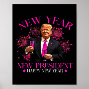 Neues Jahr Neuer Präsident Frohes Neues Jahr 2025 Poster