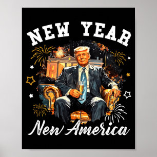 Neues Jahr Neues Amerika Frohes Neues Jahr 2026 Lu Poster