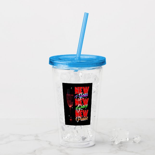 Neues Jahr Neues Lob Acryltrinkbecher (Rückseite Ice)