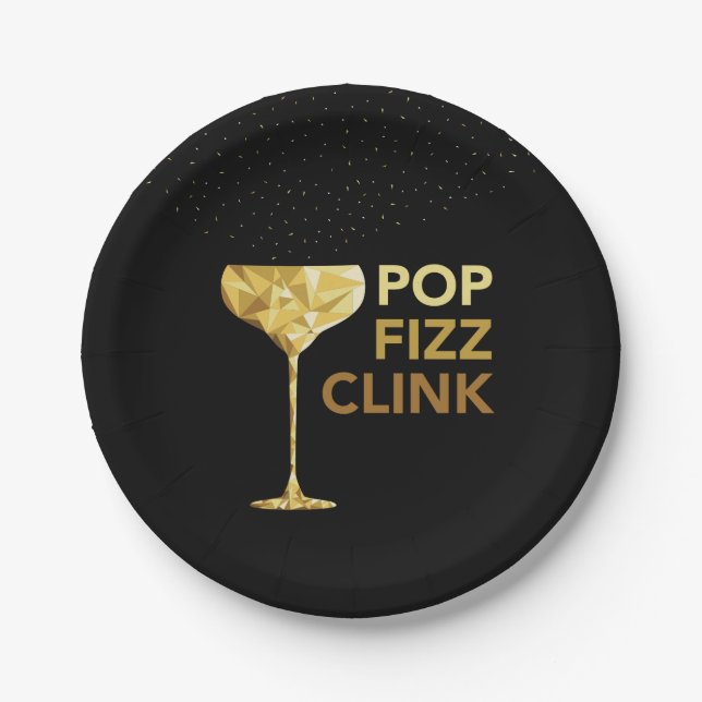 Neues Jahr-Papier-Teller Champagne Pappteller (Vorderseite)