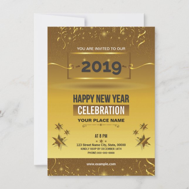 Neues Jahr-Party Einladungs-Flyer Einladung (Vorderseite)