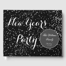 Neues Jahr Party Elegante Schrift Schwarz-weiß Mod