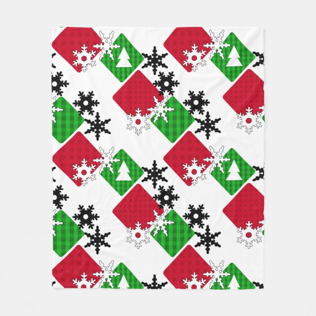 Neues Jahr, Weihnachten Fleecedecke (Vorderseite)