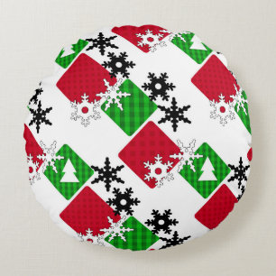 Neues Jahr, Weihnachten, Weihnachten, Weihnachten Rundes Kissen