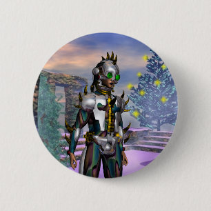 NEUES JAHR'EVE EINES CYBORGS AUS DER ZUKUNFT GEFAL BUTTON