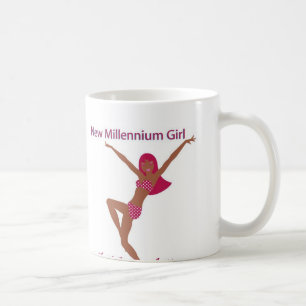 Neues Jahrtausend-Mädchen Brown Kaffeetasse