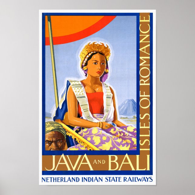 Neues Java- und Bali Vintage Travel Poster (Vorne)