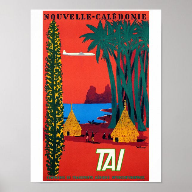 Neues Kaledonia Vintage Reiseplakat Poster (Vorne)