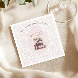 Neues Kapitel Alte Bücher Babydusche Blütenperle Serviette