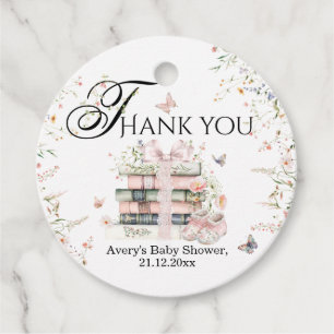 Neues Kapitel Anfängt Wildblume Babymädchen Dusche Geschenkanhänger