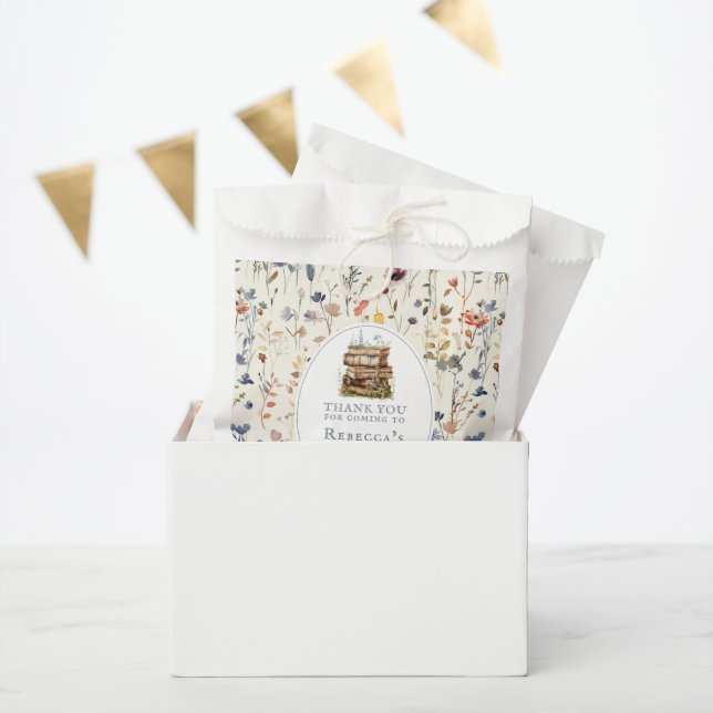 Neues Kapitel Babydusche Wasserfarbe, Wildblume Geschenktütchen (Party)