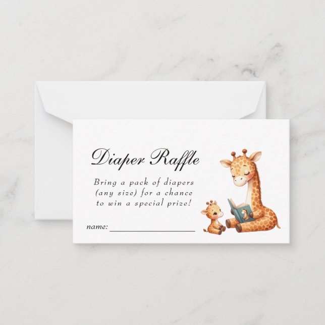 Neues Kapitel Babydusche-Windeln-Raffle-Ticket Mitteilungskarte (Vorderseite)