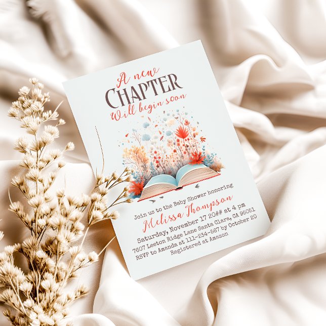 Neues Kapitel Beginnen Bald Storybook Baby Shower Einladung (Von Creator hochgeladen)