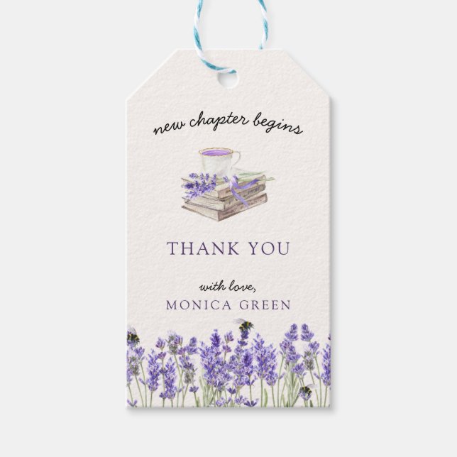 Neues Kapitel beginnt Bücher Lavender Girl Baby Du Geschenkanhänger (Vorderseite)