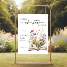 Neues Kapitel beginnt Florales Buch Brautparty