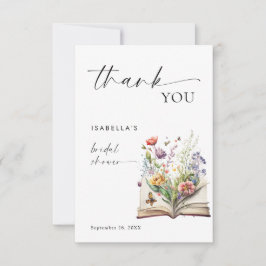 Neues Kapitel beginnt Florales Buch Junggesellinne Dankeskarte