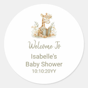 Neues Kapitel Beginnt Giraffe Bilderbuch Baby Show Runder Aufkleber