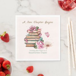 Neues Kapitel Beginnt Romantisches Buch Thema Flor Serviette