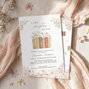 Neues Kapitel beginnt Vintage Floral Bücher Einladung