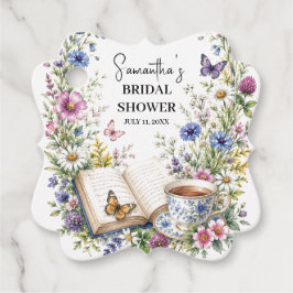 Neues Kapitel Buch Schmetterling Blumen Hochzeitsd Geschenkanhänger