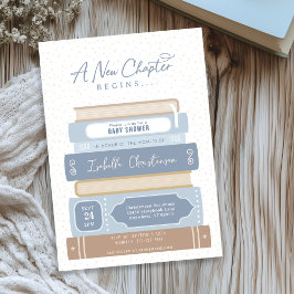 Neues Kapitel Bücher Storybook Kinderdusche Einladung