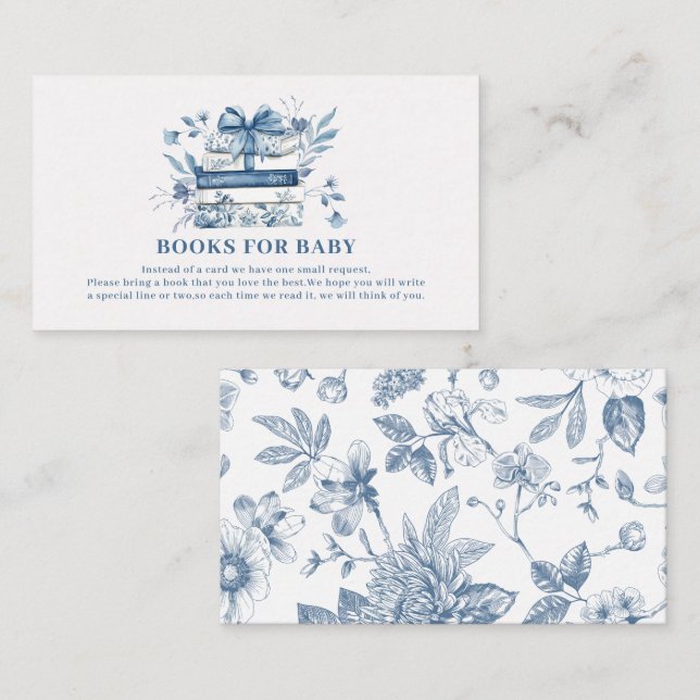 Neues Kapitel Chinoiserie-Baby-Party-Bücher fürs B Begleitkarte (Vorne/Hinten)