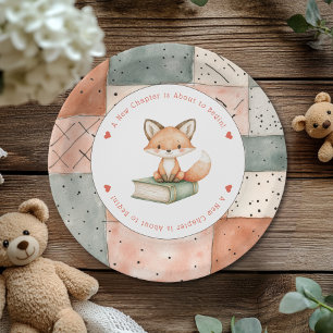 Neues Kapitel fängt Storybook Babydusche an Pappteller