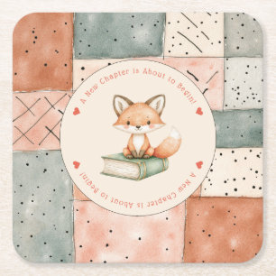 Neues Kapitel fängt Storybook Babydusche an Rechteckiger Pappuntersetzer