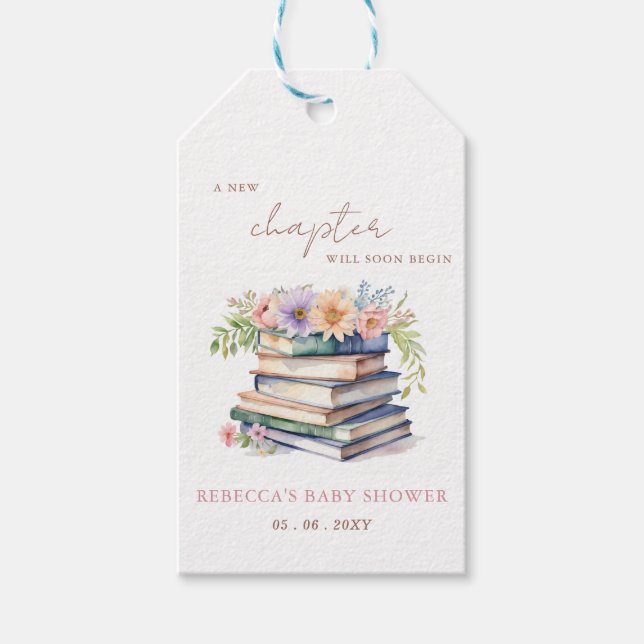 Neues Kapitel Geschichte Buch Gender Neutral Baby  Geschenkanhänger (Vorderseite)
