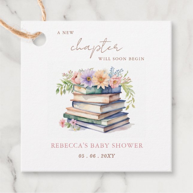 Neues Kapitel Geschichte Buch Gender Neutral Baby  Geschenkanhänger (Vorderseite)