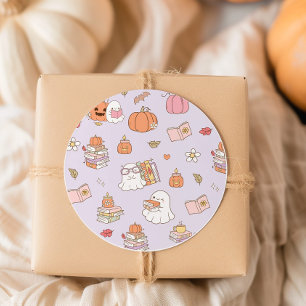 Neues Kapitel Kleine Boo Groove Fall Baby Dusche Runder Aufkleber